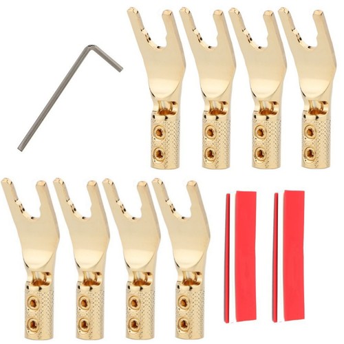 Gold plated spade plug - plated,