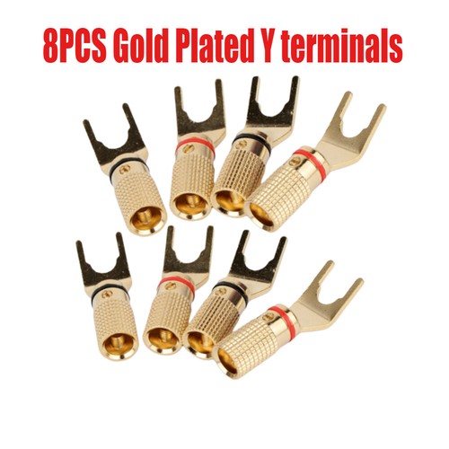8pcs gold plated spade plug - 8pcs,